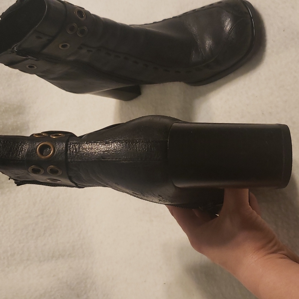Dollhouse Minde Black Leather Short Boots - Picture 7 of 15